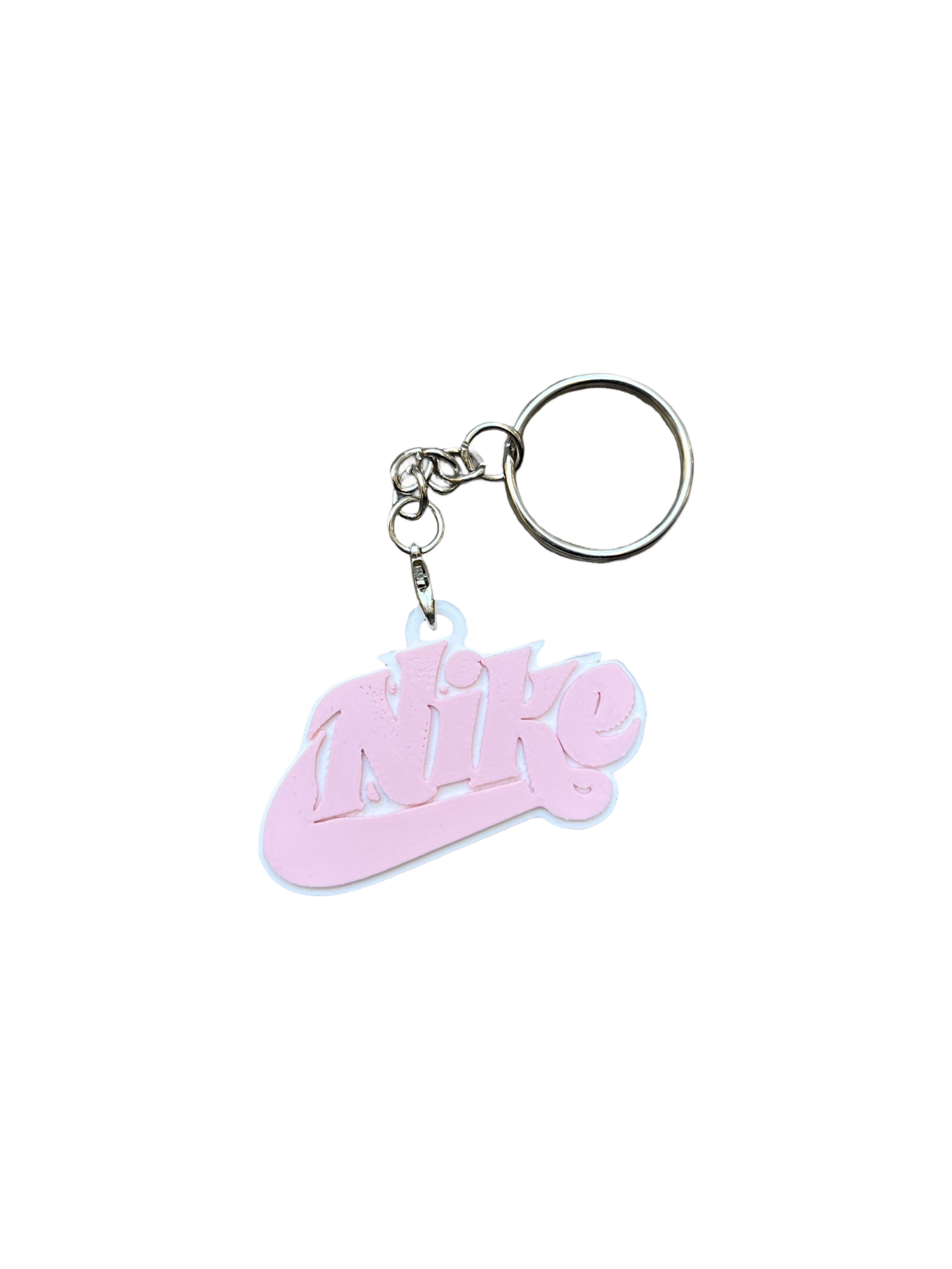 Nike Graffiti Logo 3D Printed Keychain - White/Pink