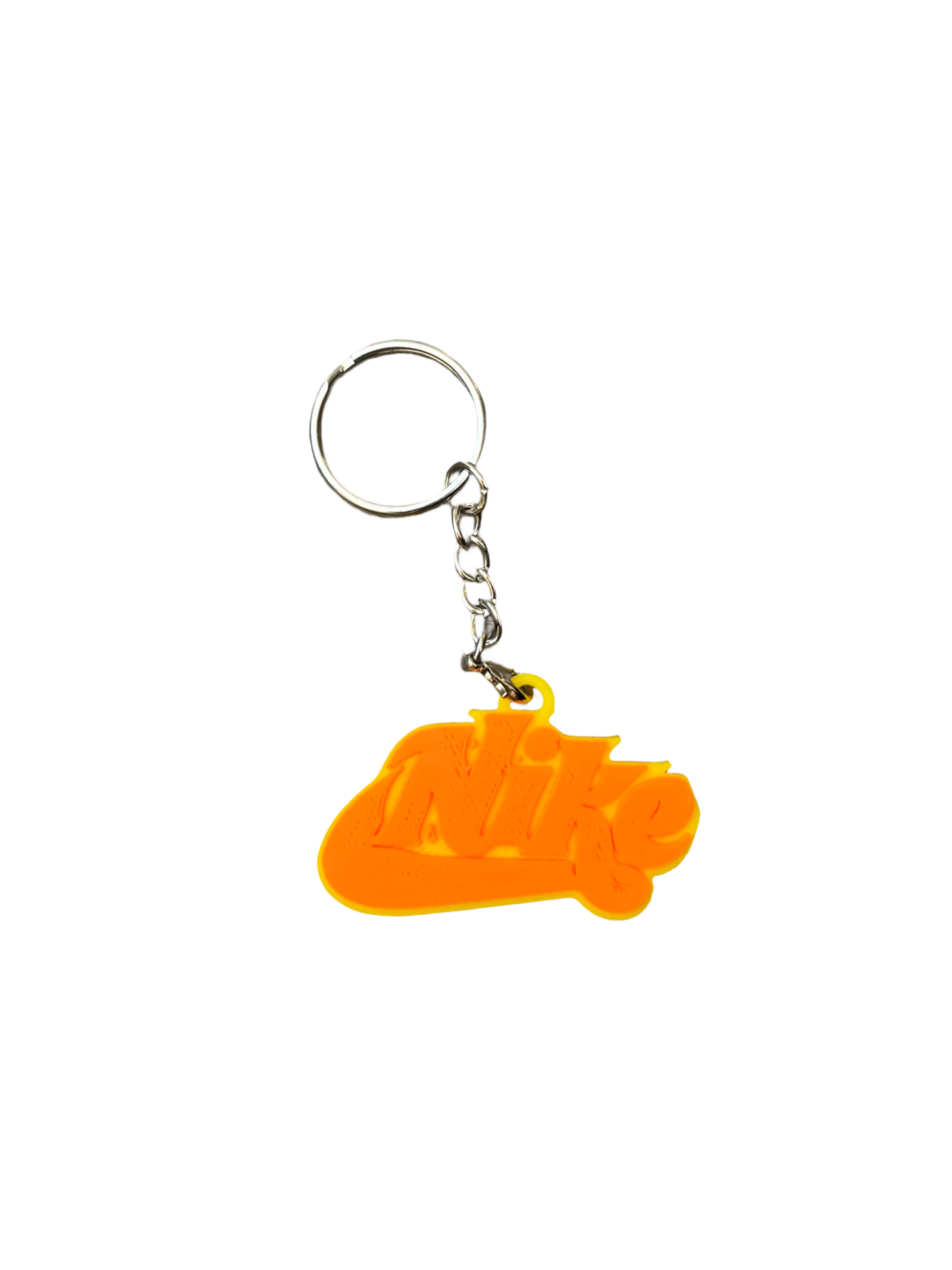 Nike Graffiti Logo 3D Printed Keychain - Yellow/Orange
