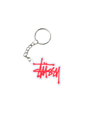 Stussy Script Logo 3D Printed Keychain - White/Red