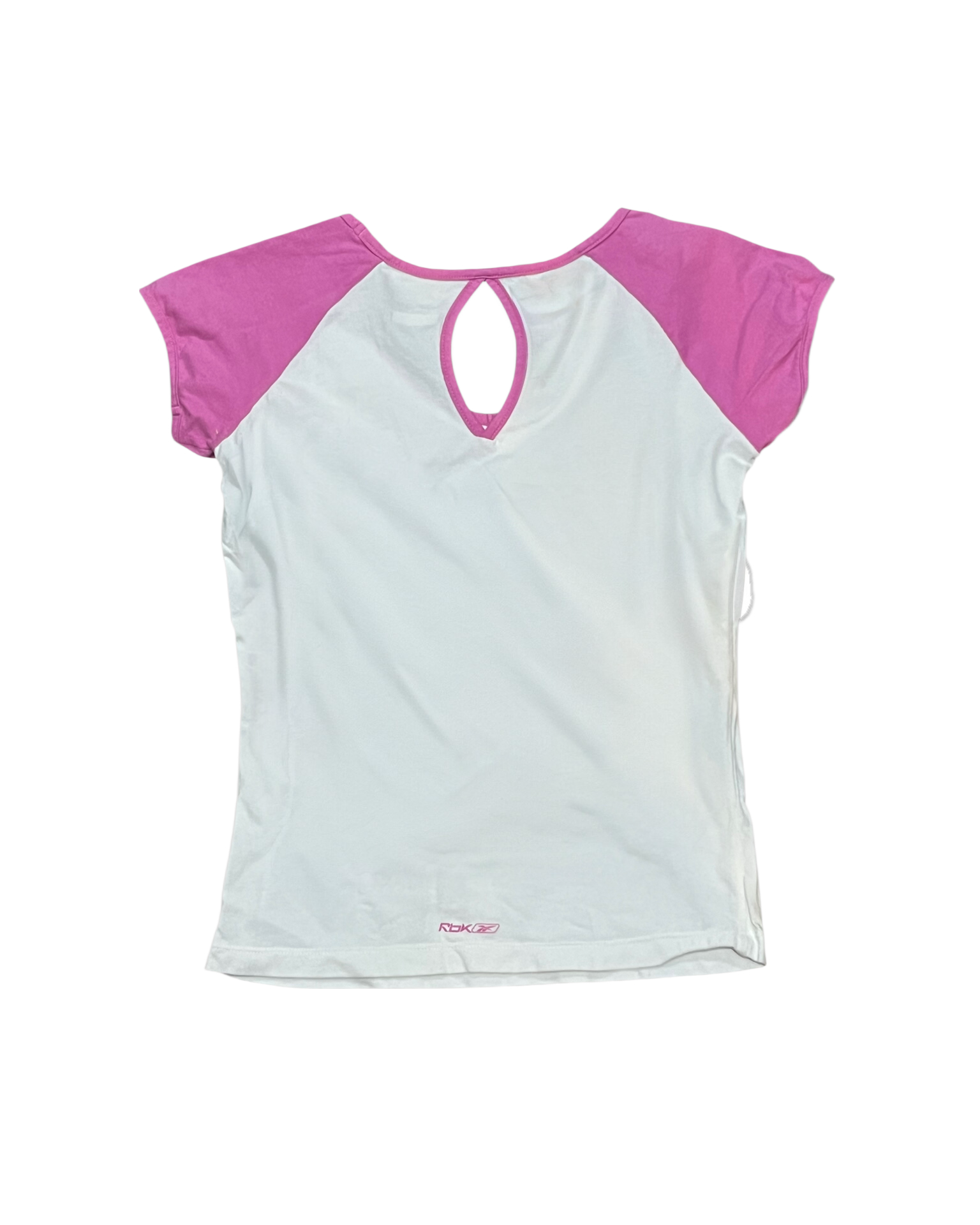 Reebok Raglan Keyhole Training Tee - White/Pink