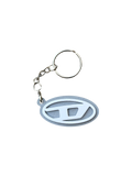 Diesel Oval D Logo 3D Printed Keychain - Grey/White