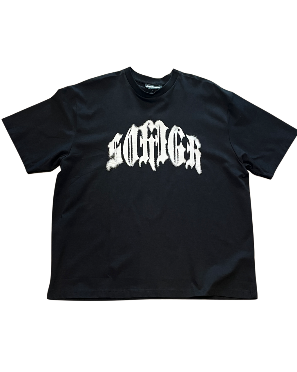 Sohigh Distorted Logo Oversized T-Shirt - Black