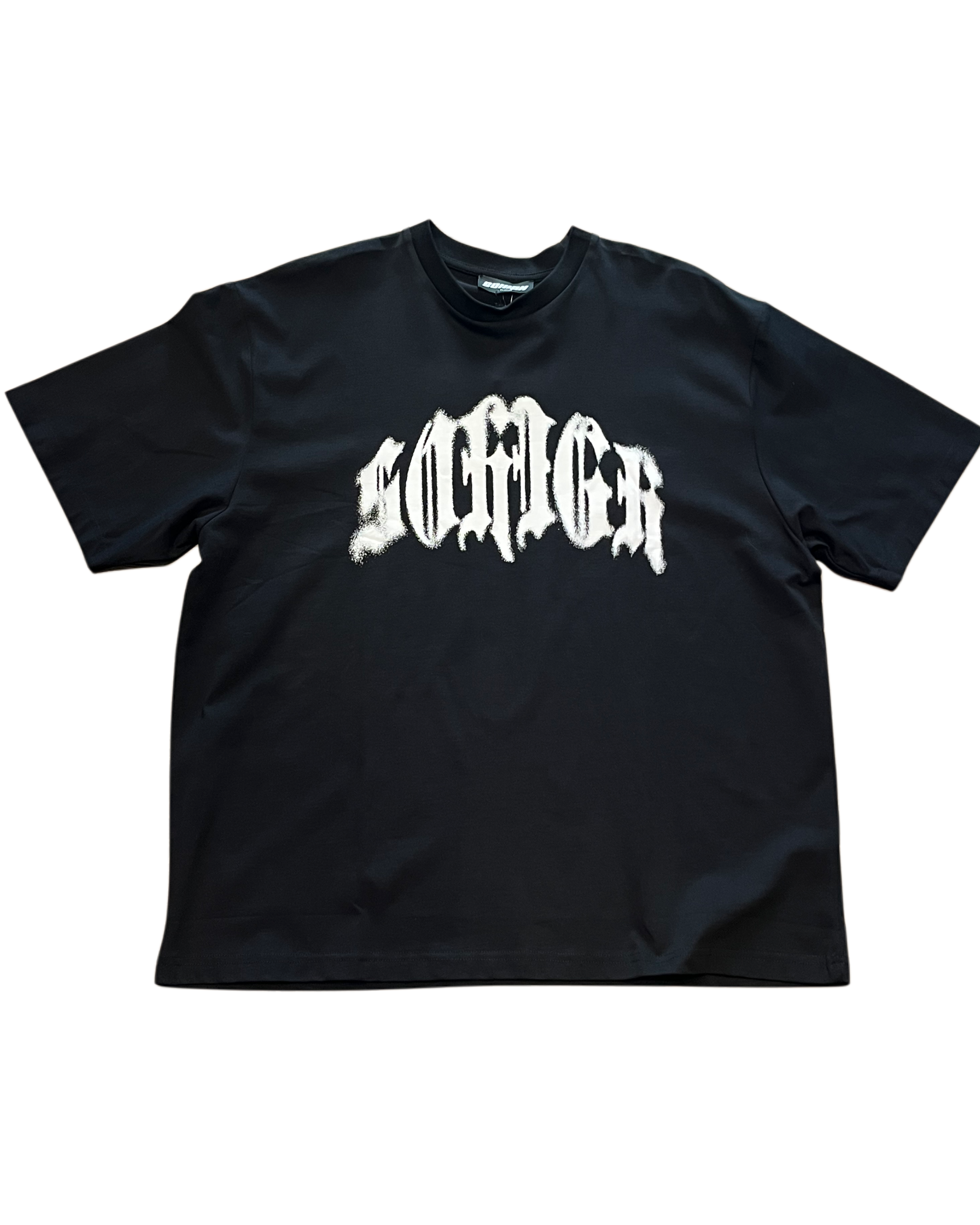 Sohigh Distorted Logo Oversized T-Shirt - Black
