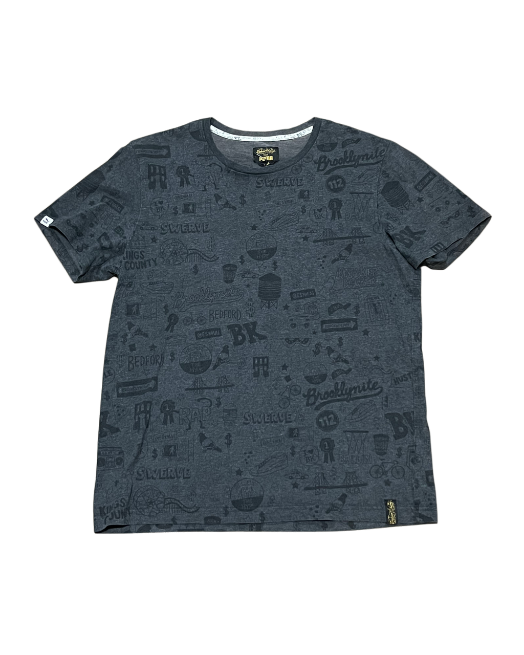 Puma x Brooklyn We Go Hard All-Over Print Tee - Dark Grey