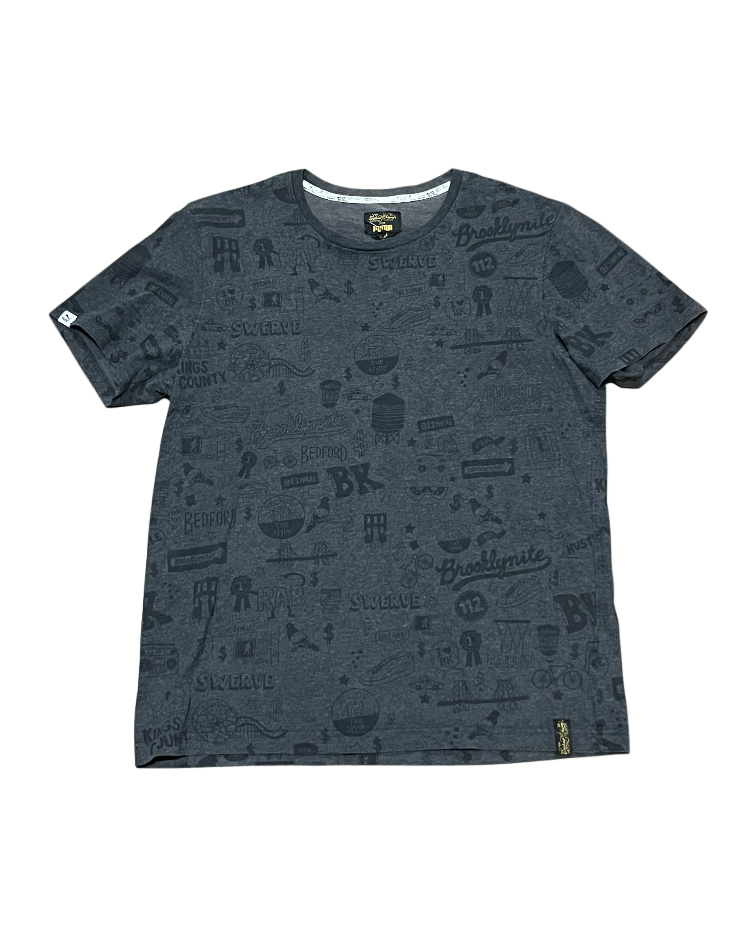 Puma x Brooklyn We Go Hard All-Over Print Tee - Dark Grey