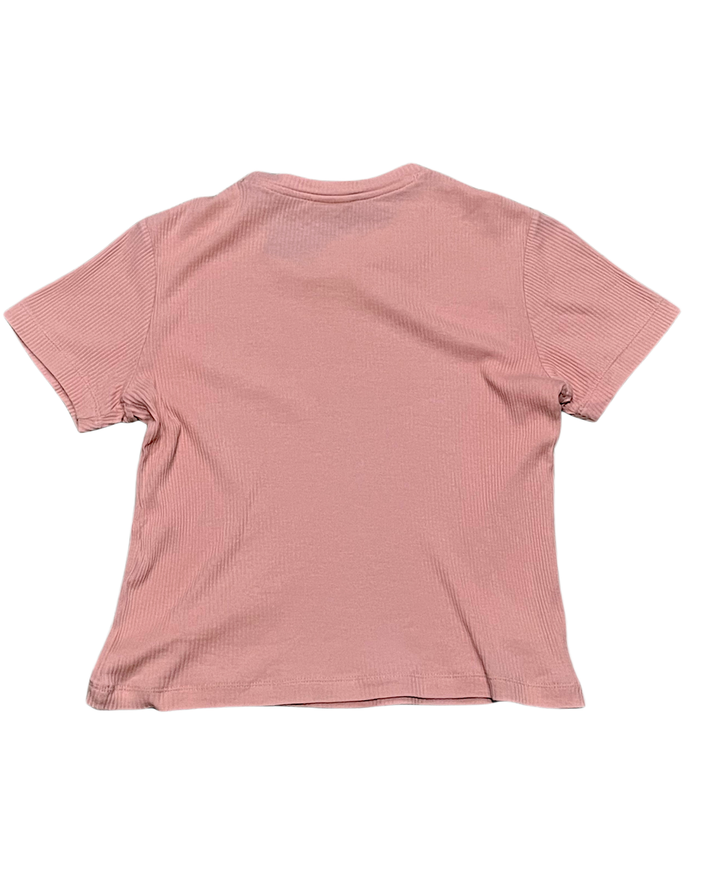 Champion Ribbed Logo Cropped Tee - Dusty Pink