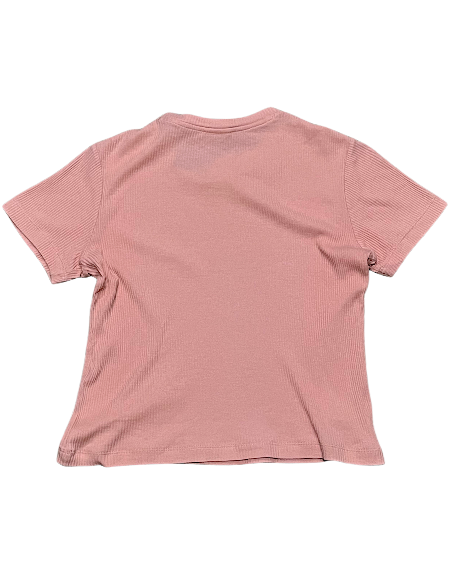 Champion Ribbed Logo Cropped Tee - Dusty Pink