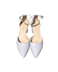White Pointed Block Heels