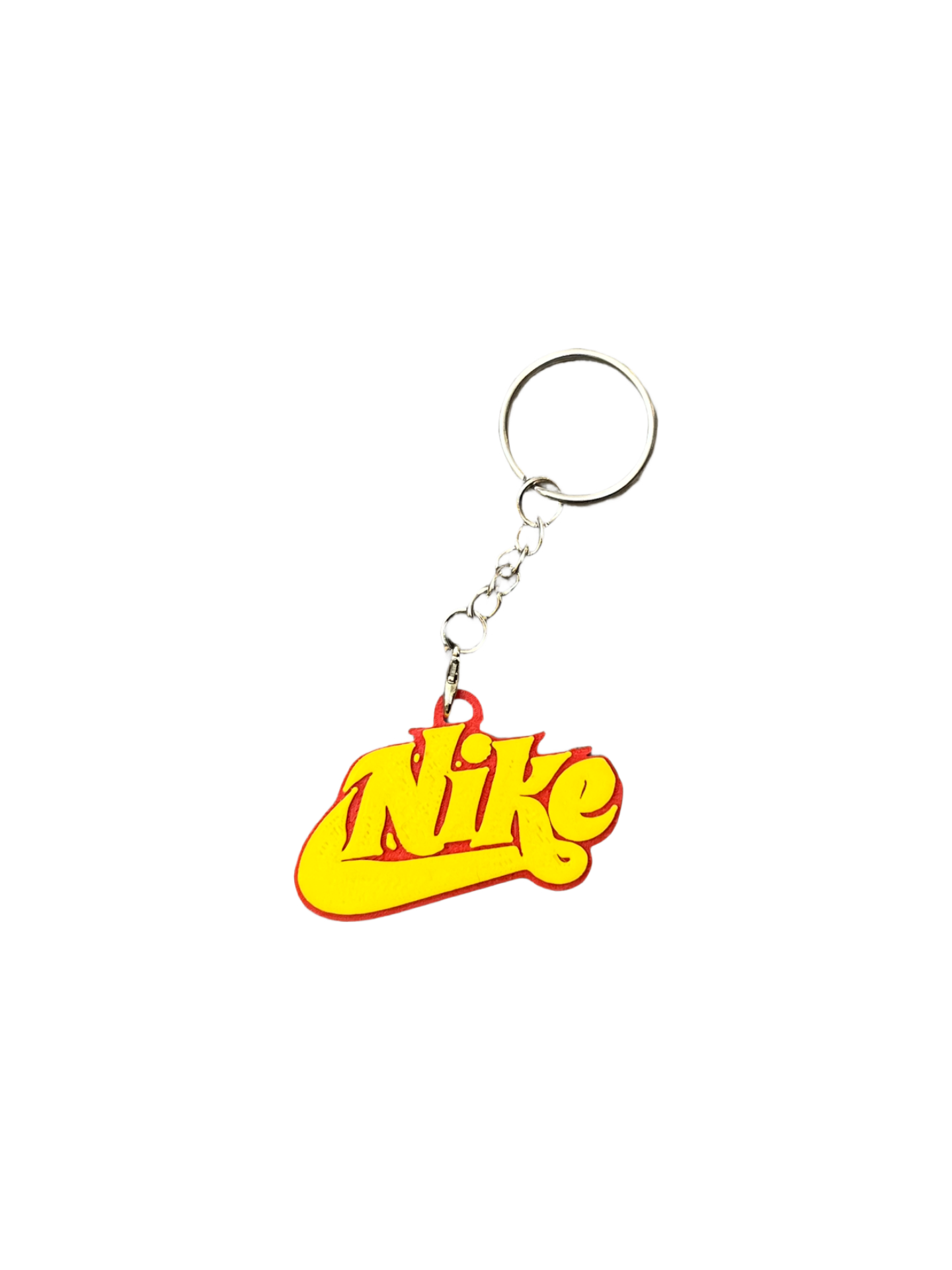 Nike Graffiti Logo 3D Printed Keychain - Yellow/Red