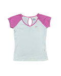 Reebok Raglan Keyhole Training Tee - White/Pink