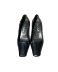 Prada Vintage 90s Square Toe Leather Pumps - Black