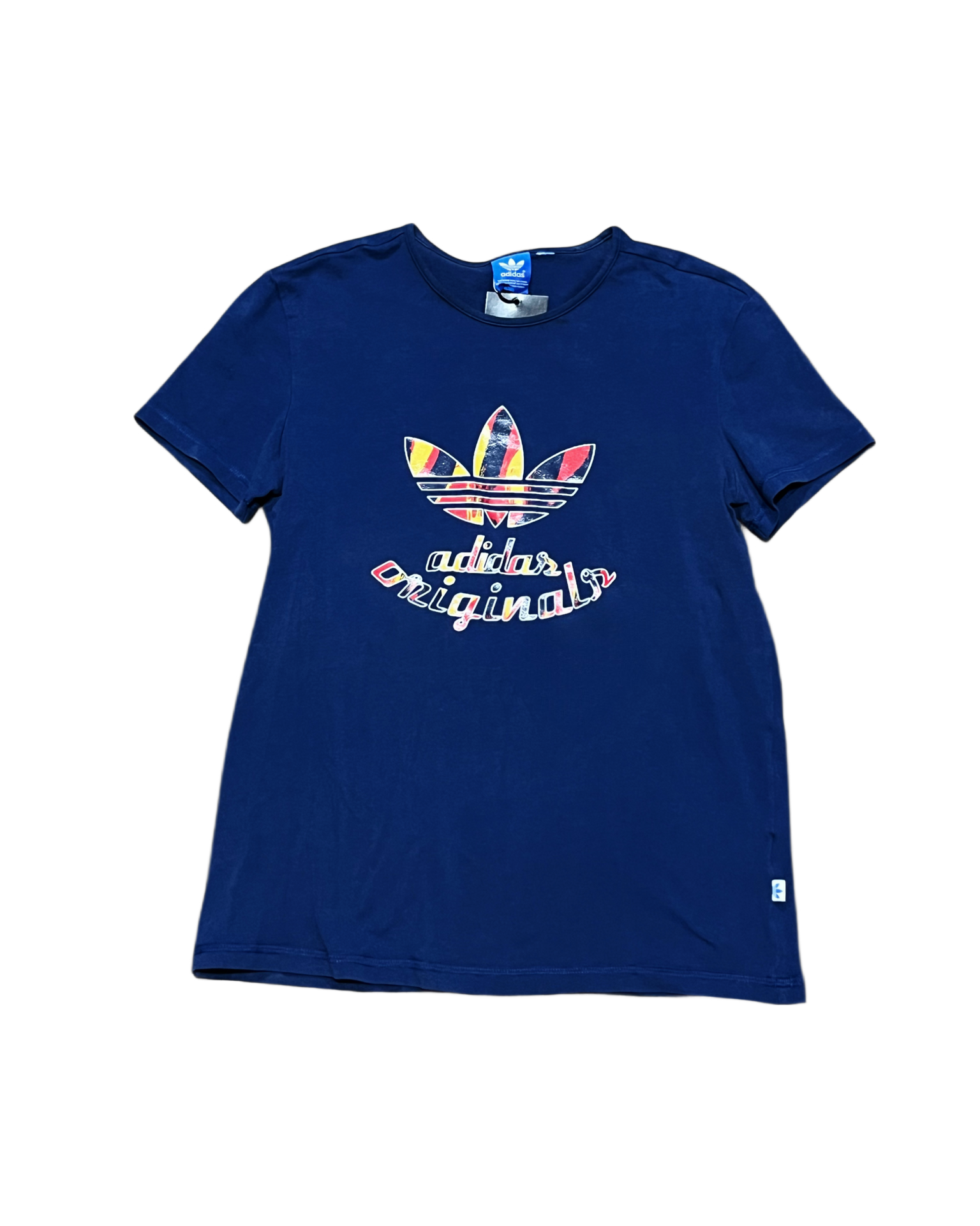 Adidas Originals Trefoil Multi-Color Graphic Tee - Navy Blue