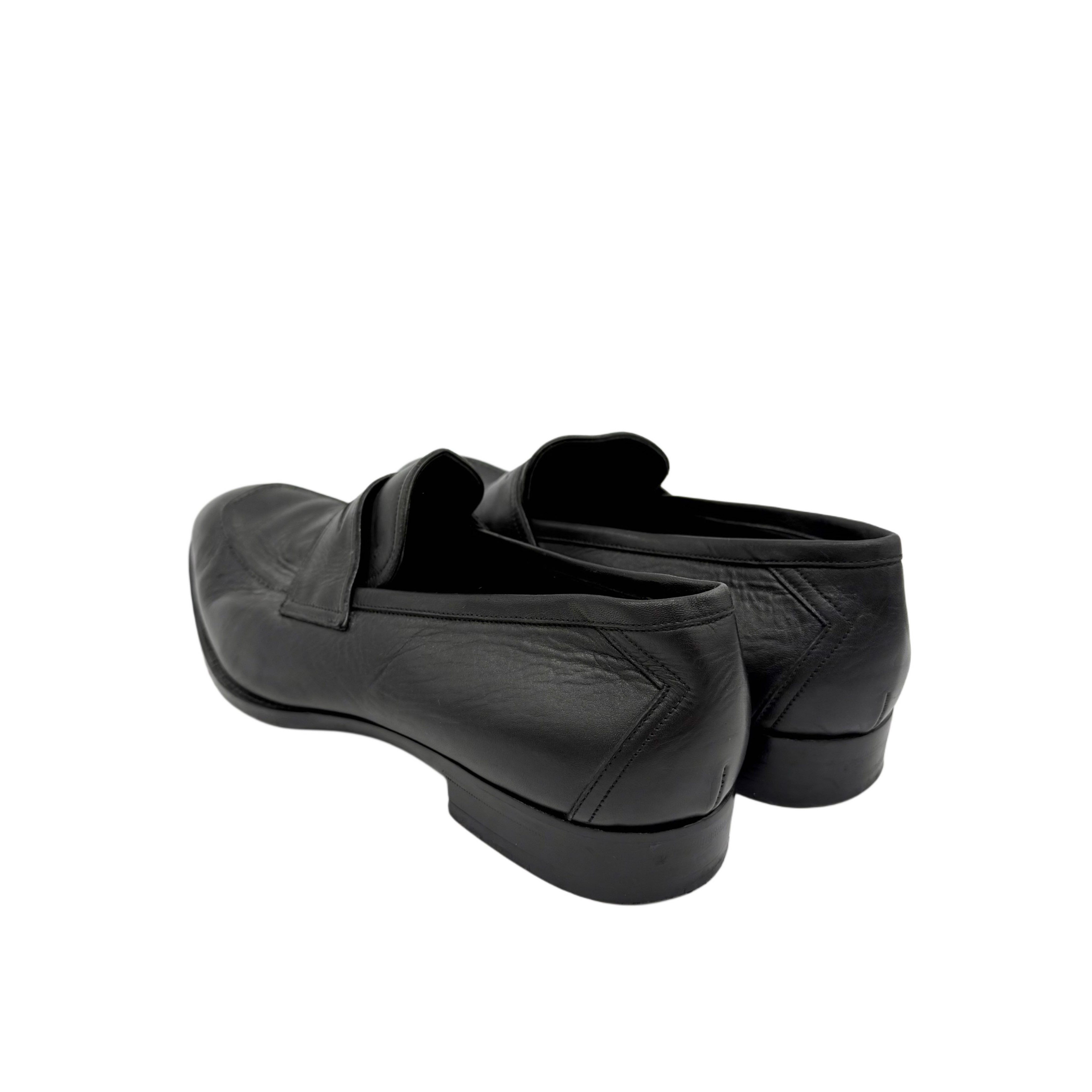 ERMENEGILDO ZEGNA BLACK LEATHER ERMENEGILDO ZEGNA BLACK LEATHER