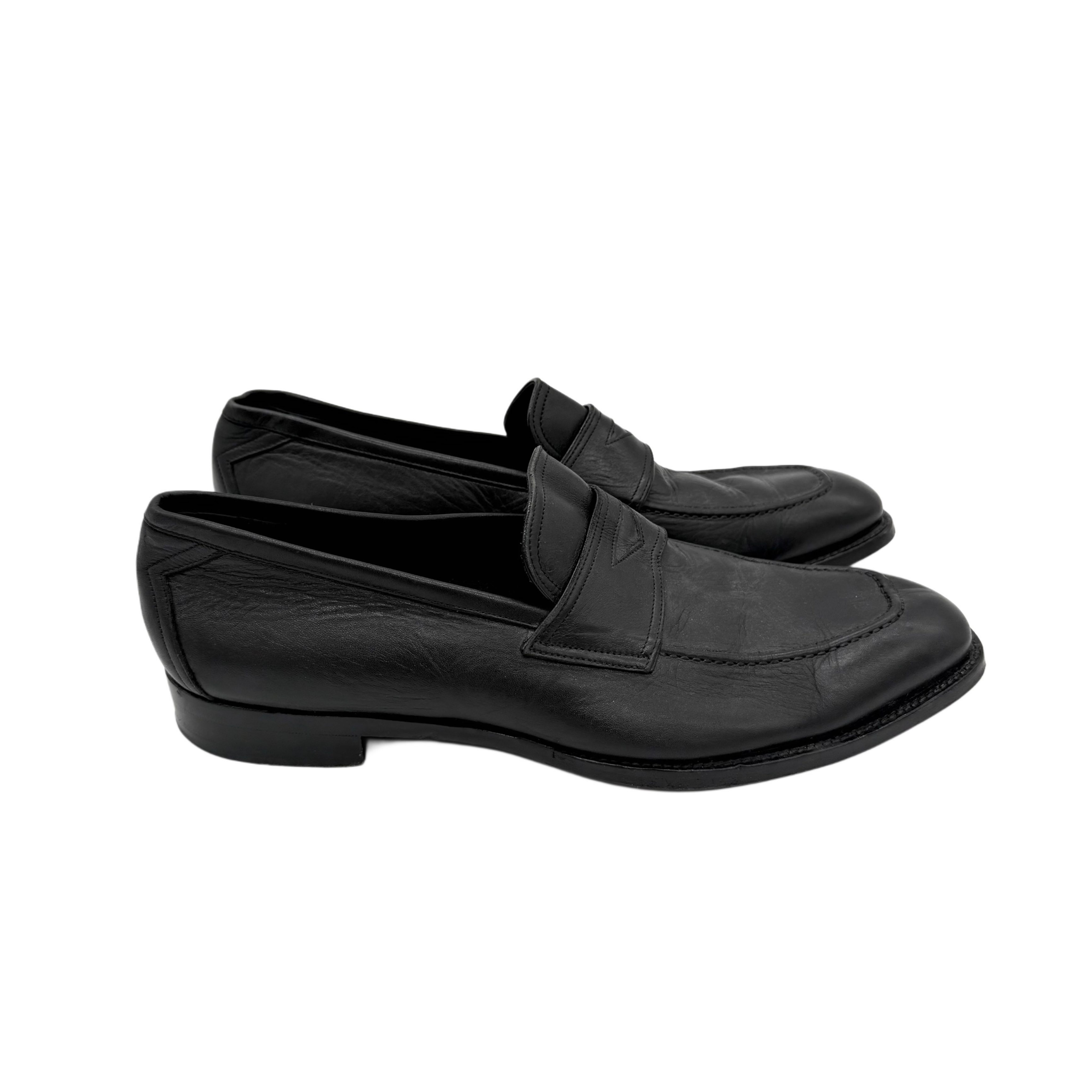 ERMENEGILDO ZEGNA BLACK LEATHER ERMENEGILDO ZEGNA BLACK LEATHER