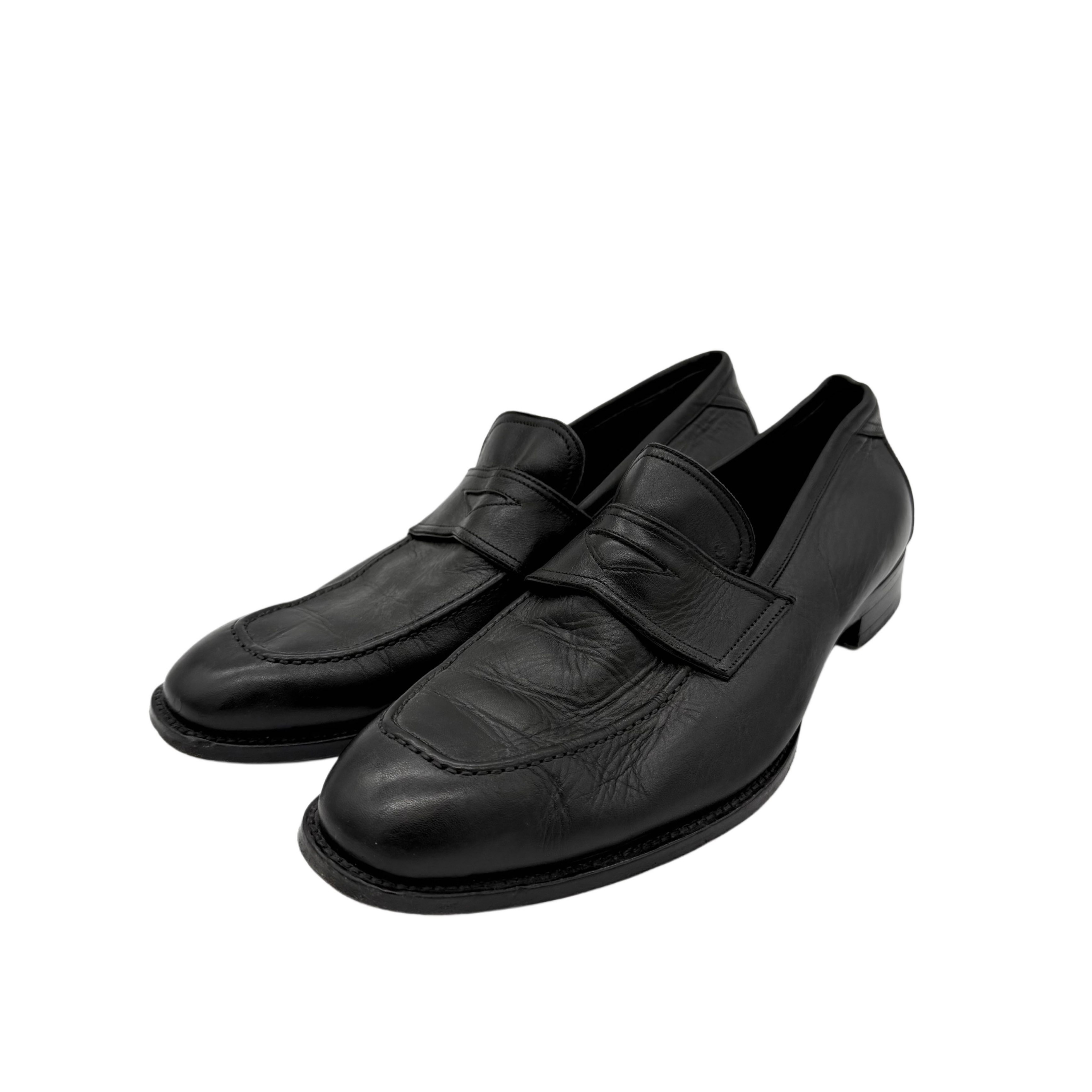 ERMENEGILDO ZEGNA BLACK LEATHER ERMENEGILDO ZEGNA BLACK LEATHER