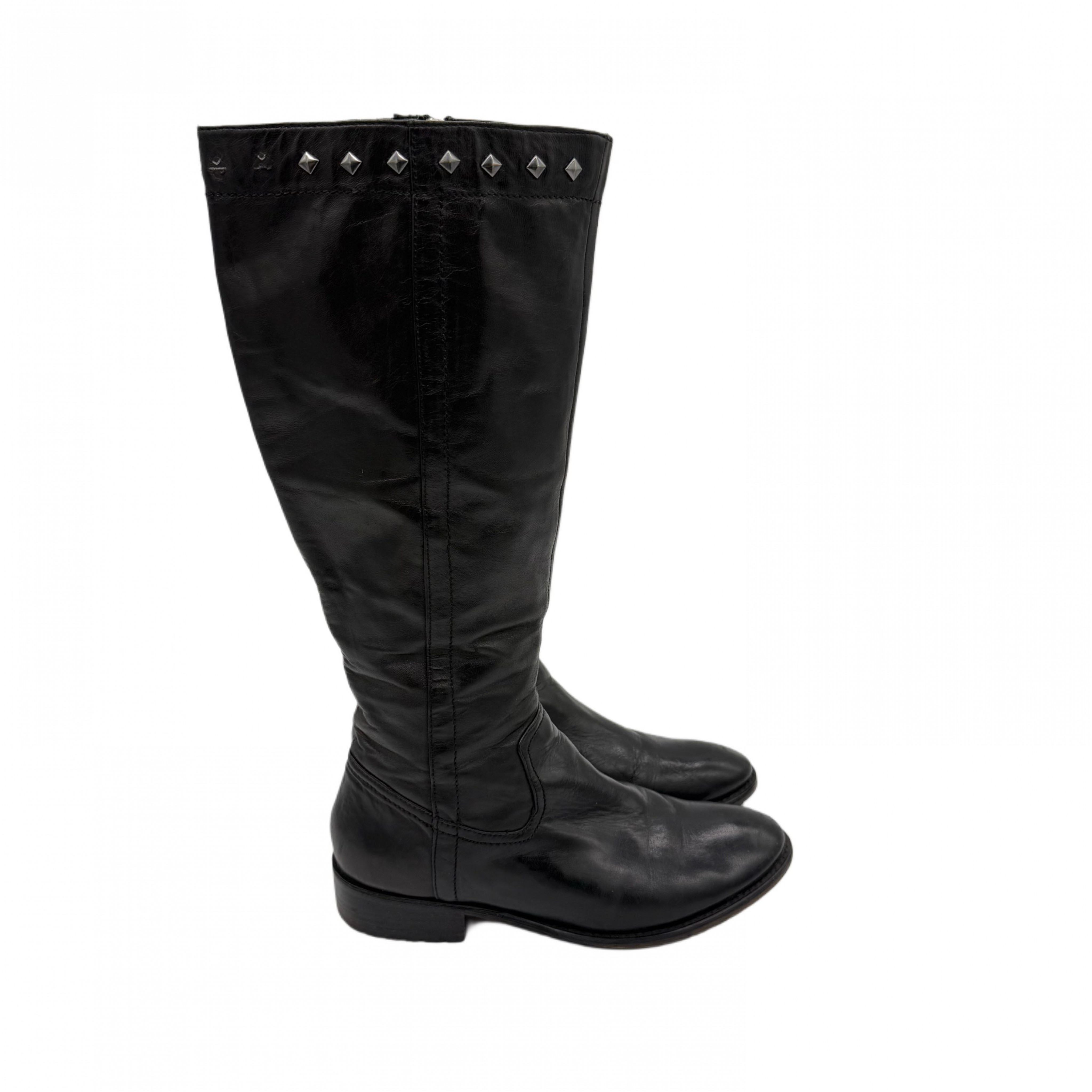 BLACK LEATHER BOOTS VINTAGE BLACK LEATHER BOOTS VINTAGE