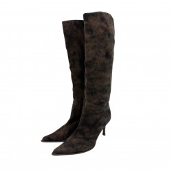 VERO CUOIO SUEDE HIGH HEEL BOOTS
