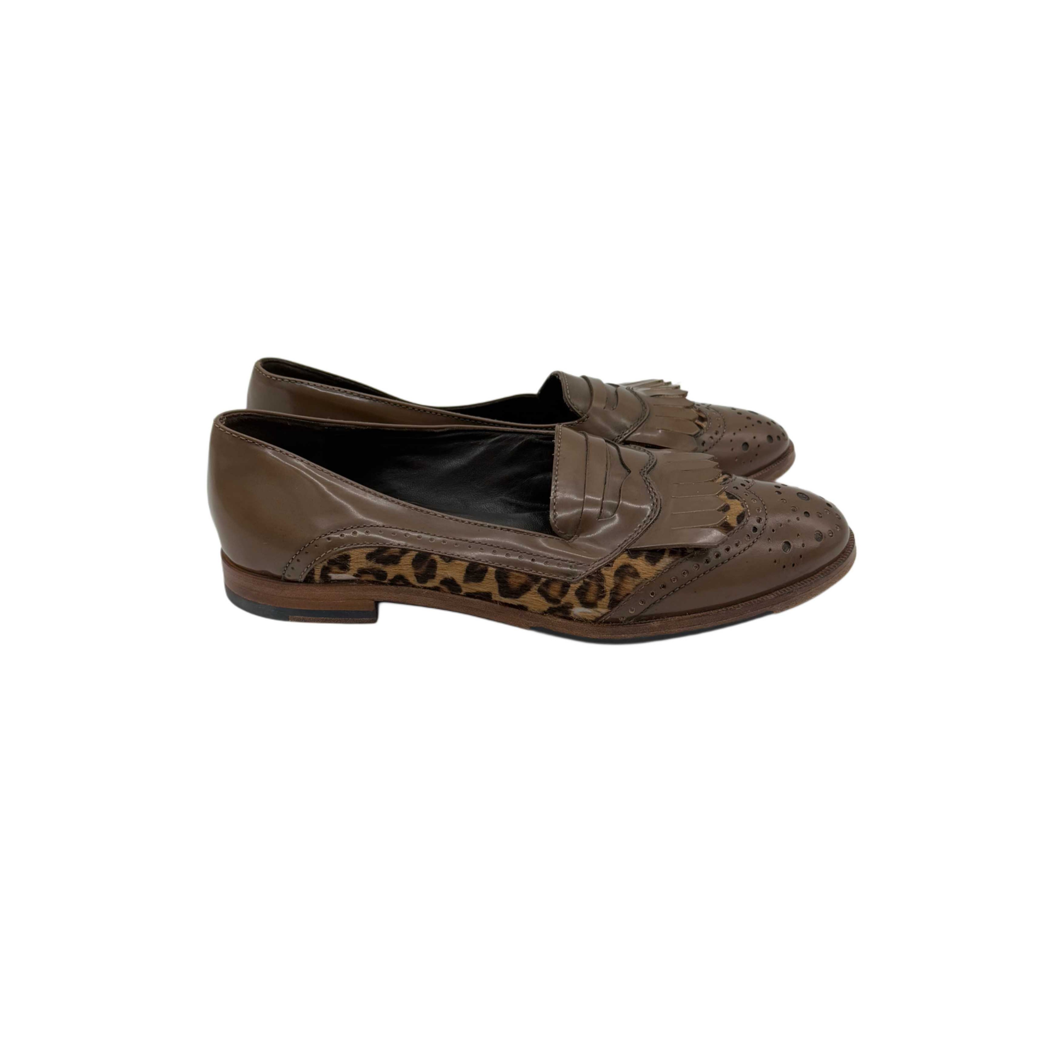 BROWN LEATHER LOAFERS VINTAGE BROWN LEATHER LOAFERS VINTAGE
