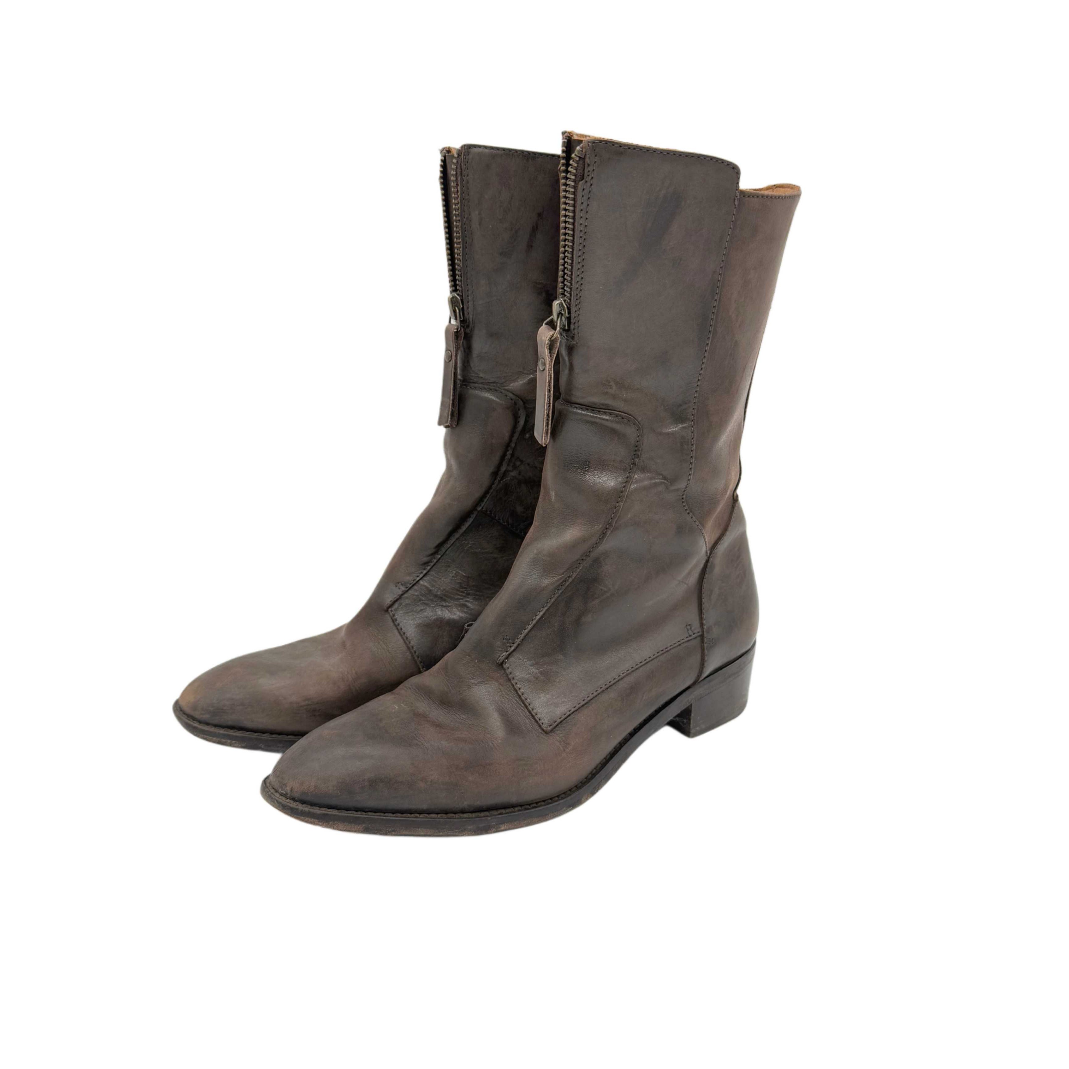DARK BROWN LEATHER BOOTS VINTAGE DARK BROWN LEATHER BOOTS VINTAGE