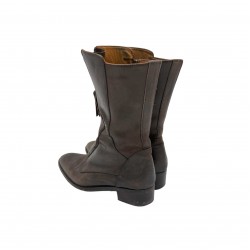 DARK BROWN LEATHER BOOTS VINTAGE