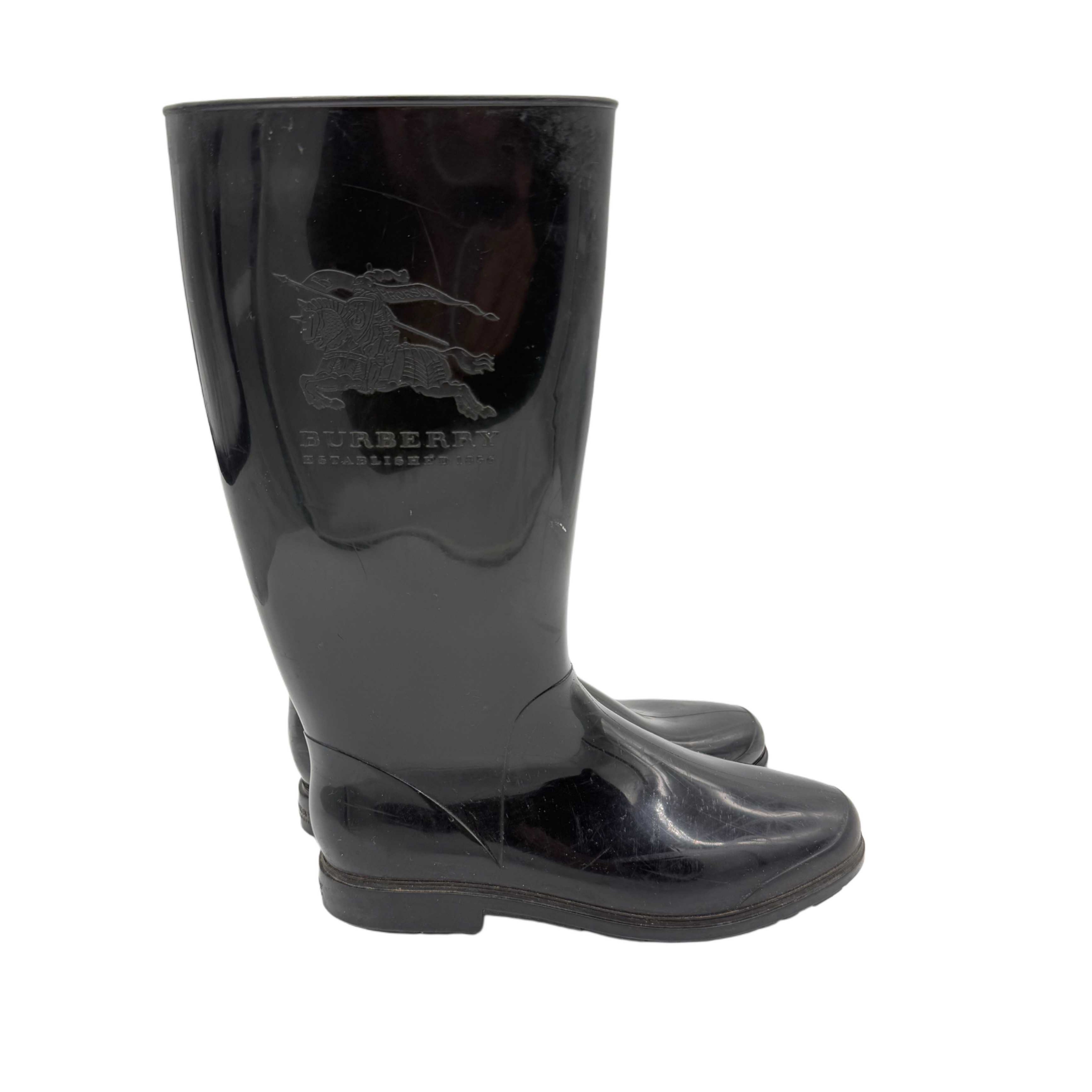 BURBERRY BLACK RAIN BOOTS BURBERRY BLACK RAIN BOOTS
