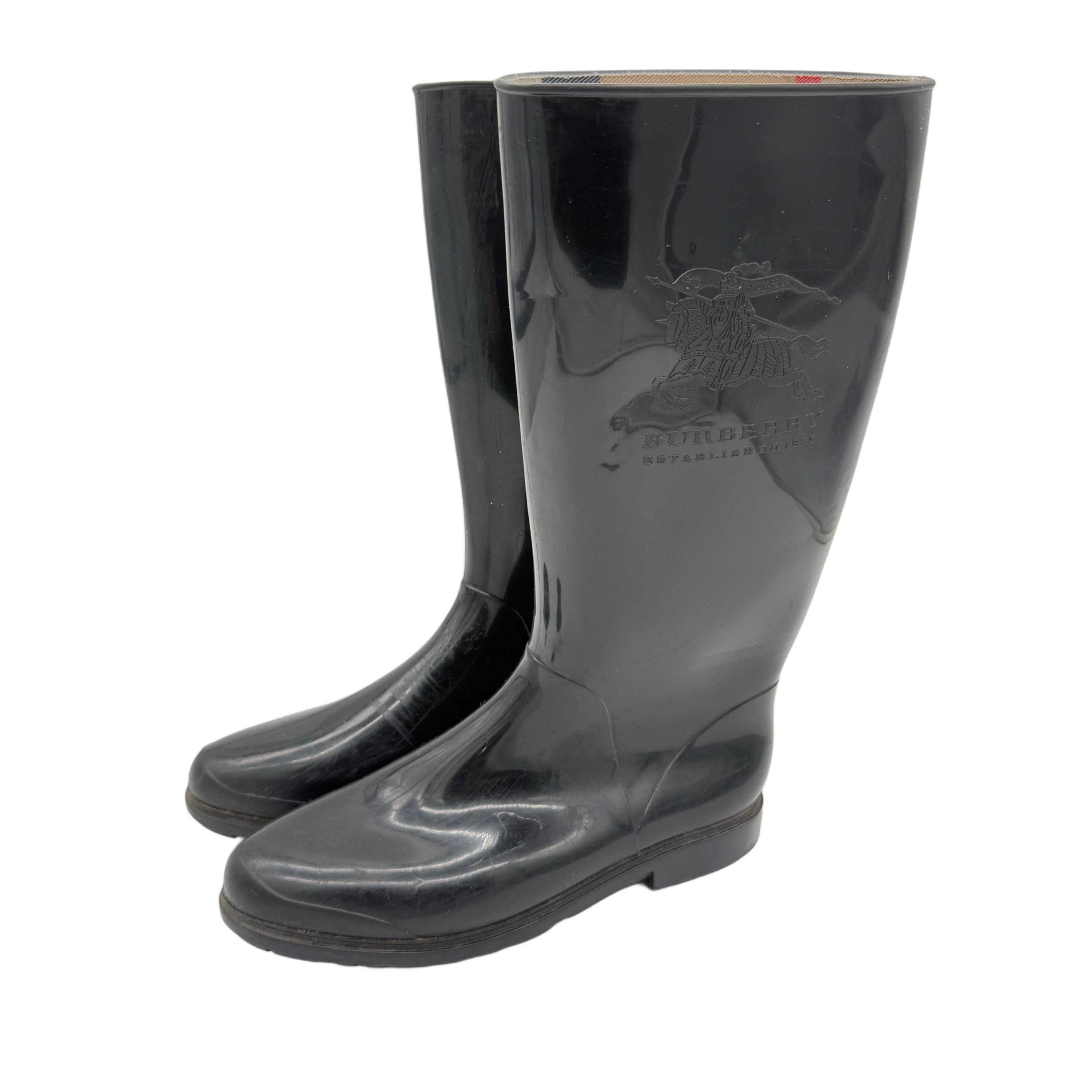 BURBERRY BLACK RAIN BOOTS BURBERRY BLACK RAIN BOOTS