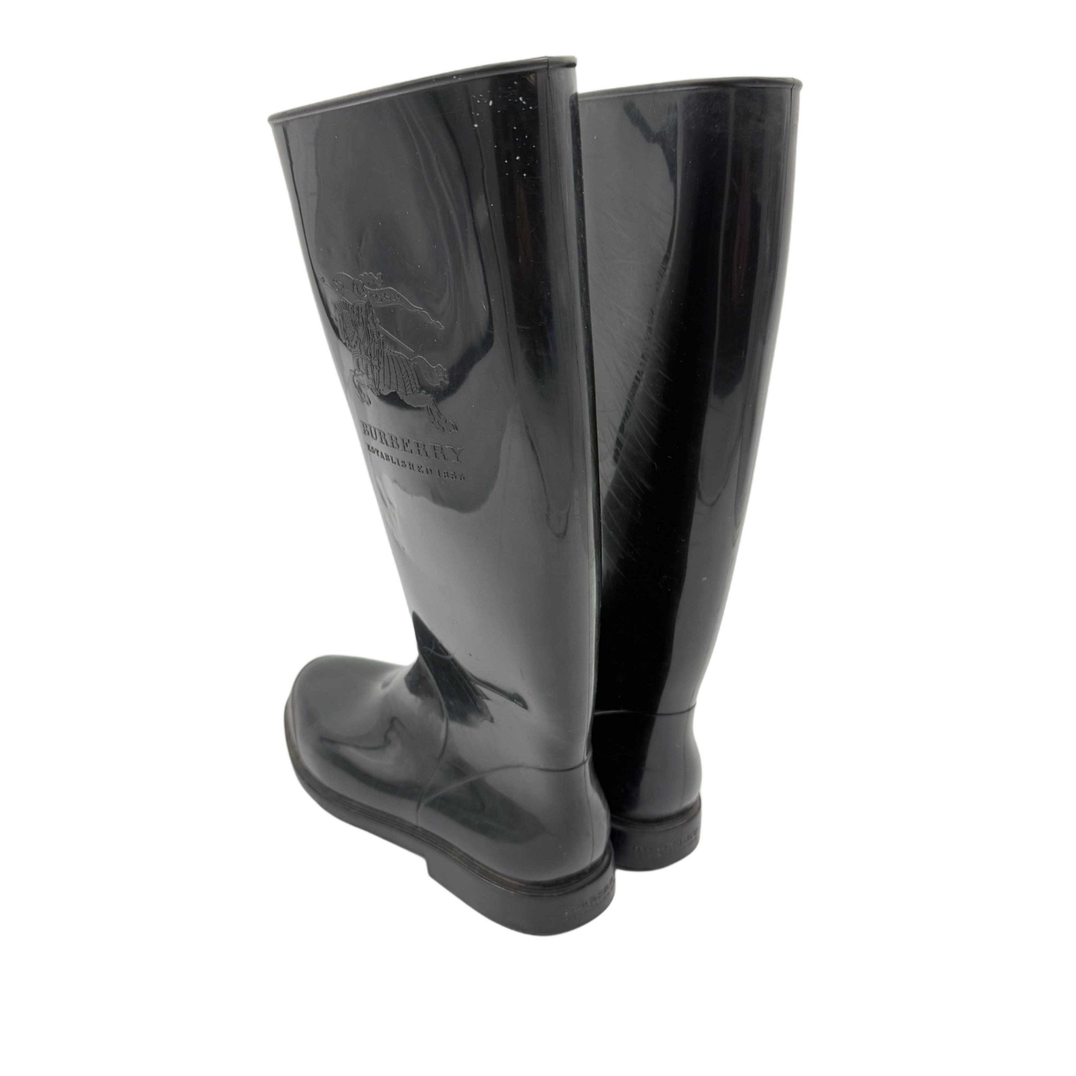 BURBERRY BLACK RAIN BOOTS BURBERRY BLACK RAIN BOOTS