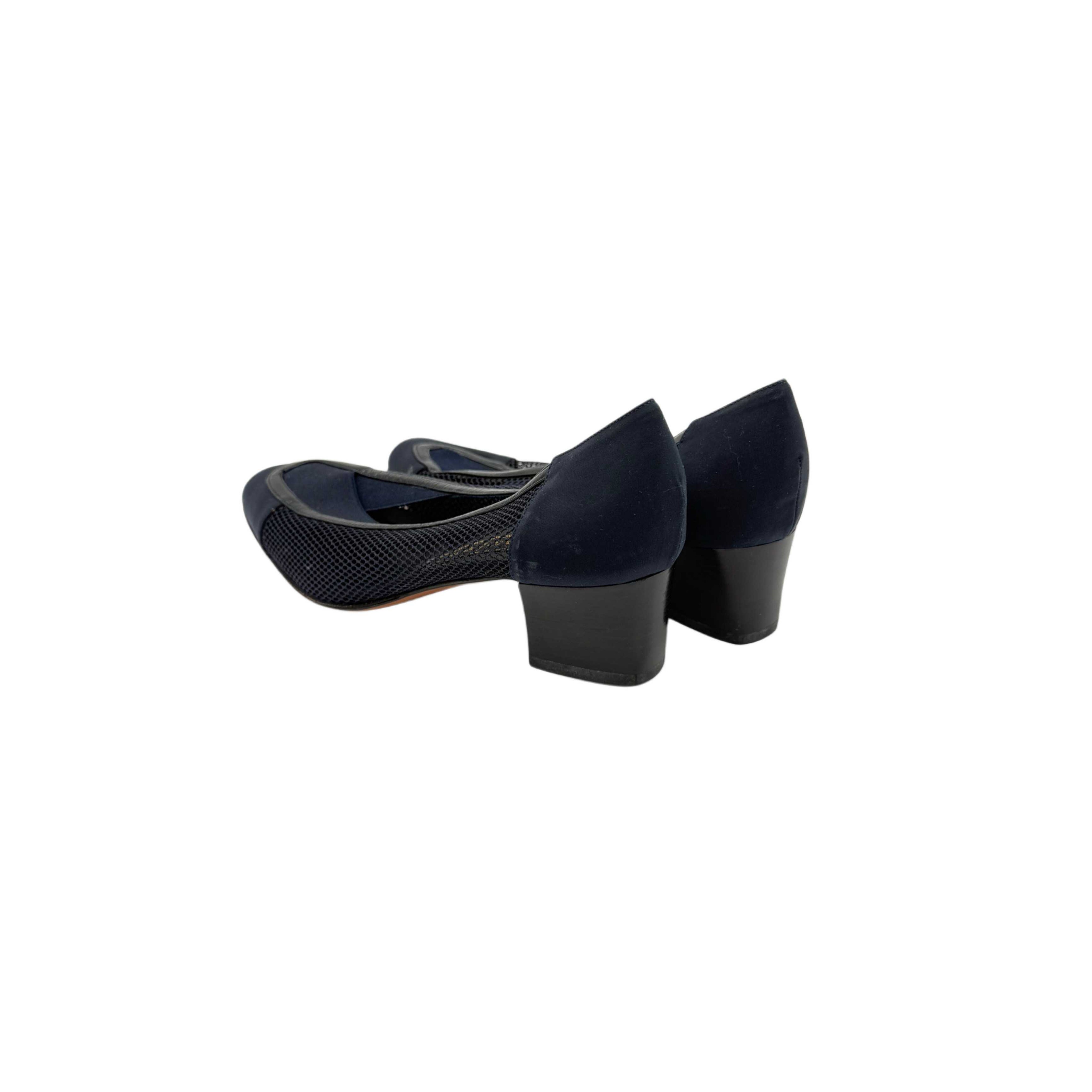DARK BLUE LOW HEELS VINTAGE DARK BLUE LOW HEELS VINTAGE