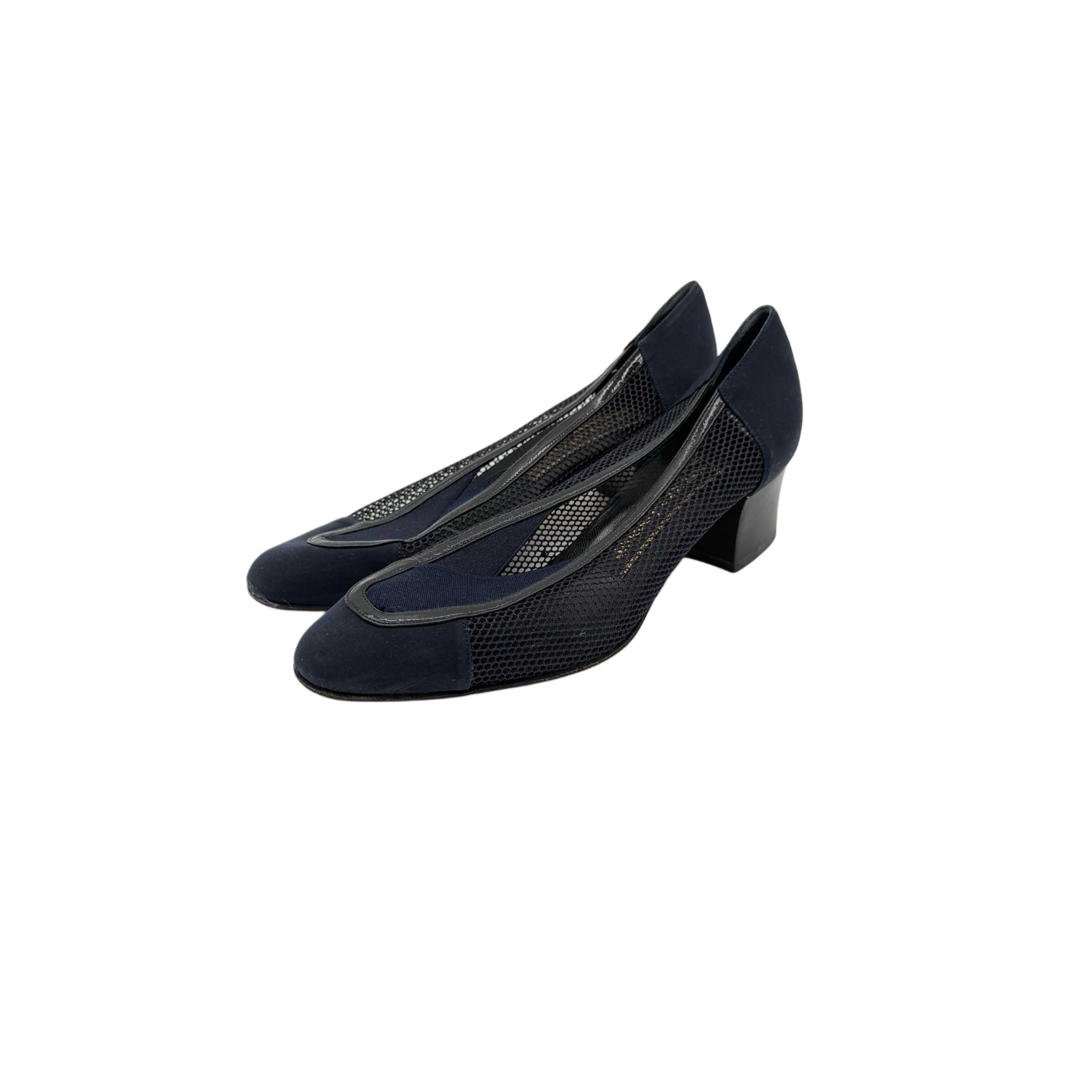 DARK BLUE LOW HEELS VINTAGE DARK BLUE LOW HEELS VINTAGE