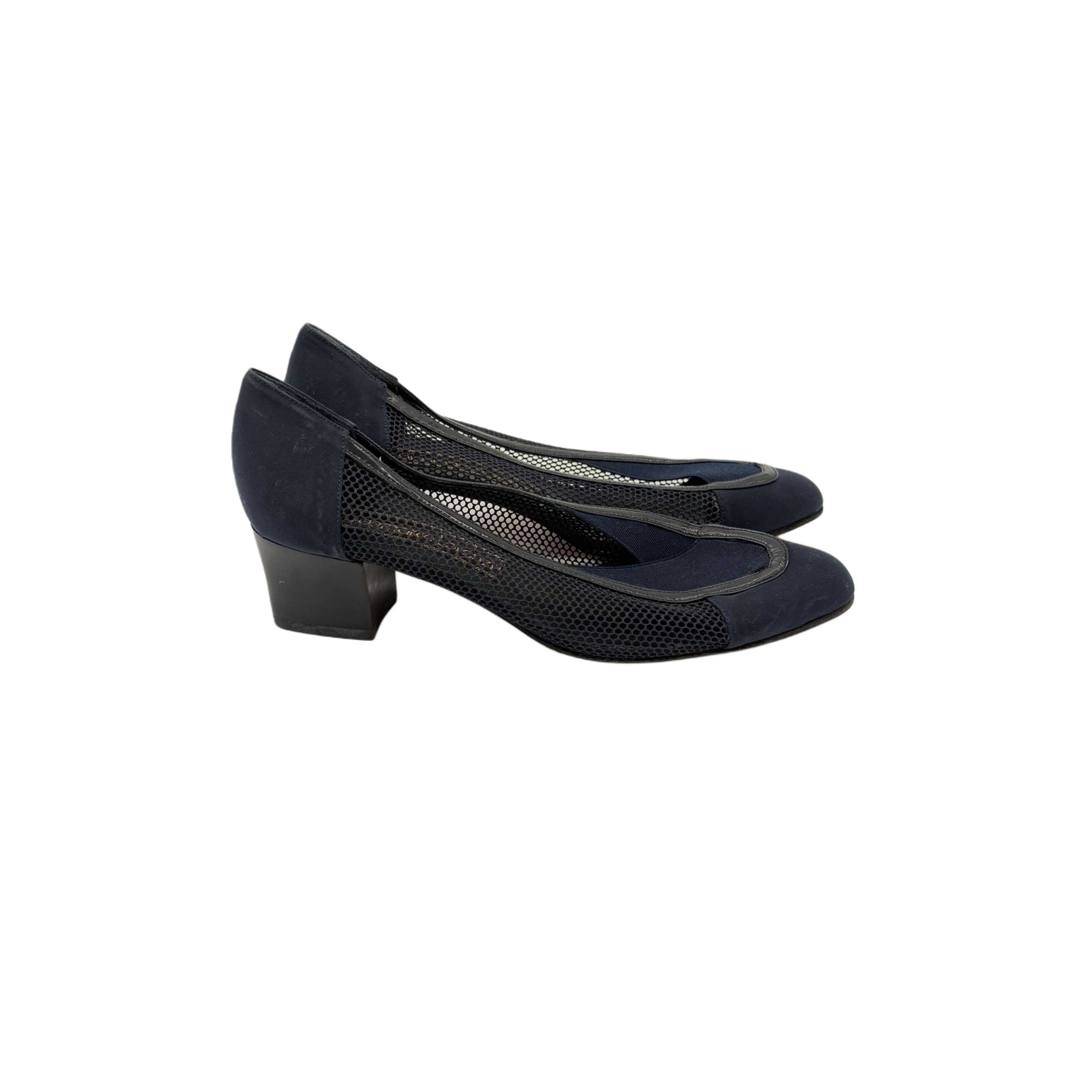 DARK BLUE LOW HEELS VINTAGE DARK BLUE LOW HEELS VINTAGE