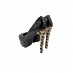 CHRISTIAN DIOR BLACK PEEP TOE