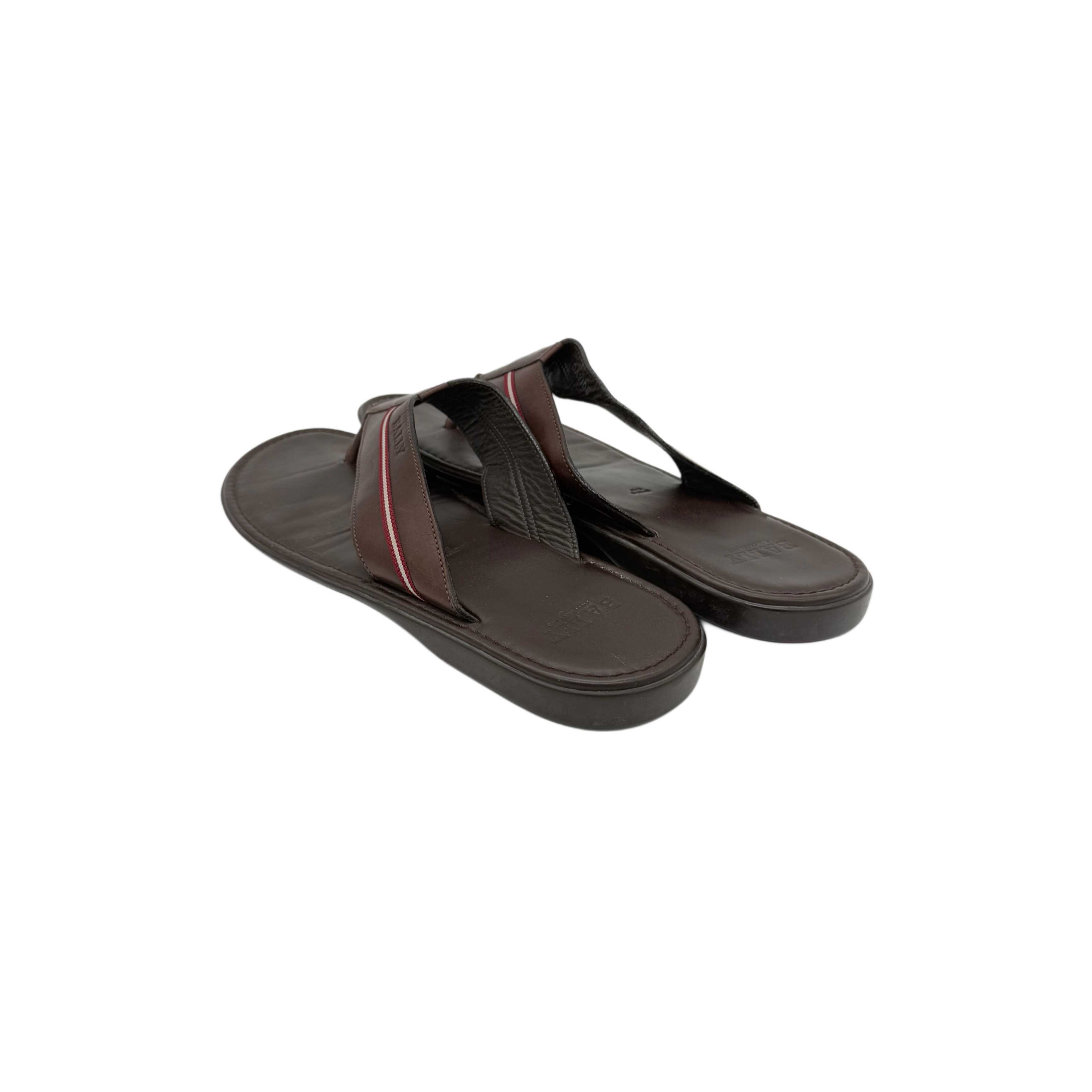 BALLY BROWN LEATHER SLIPPERS 