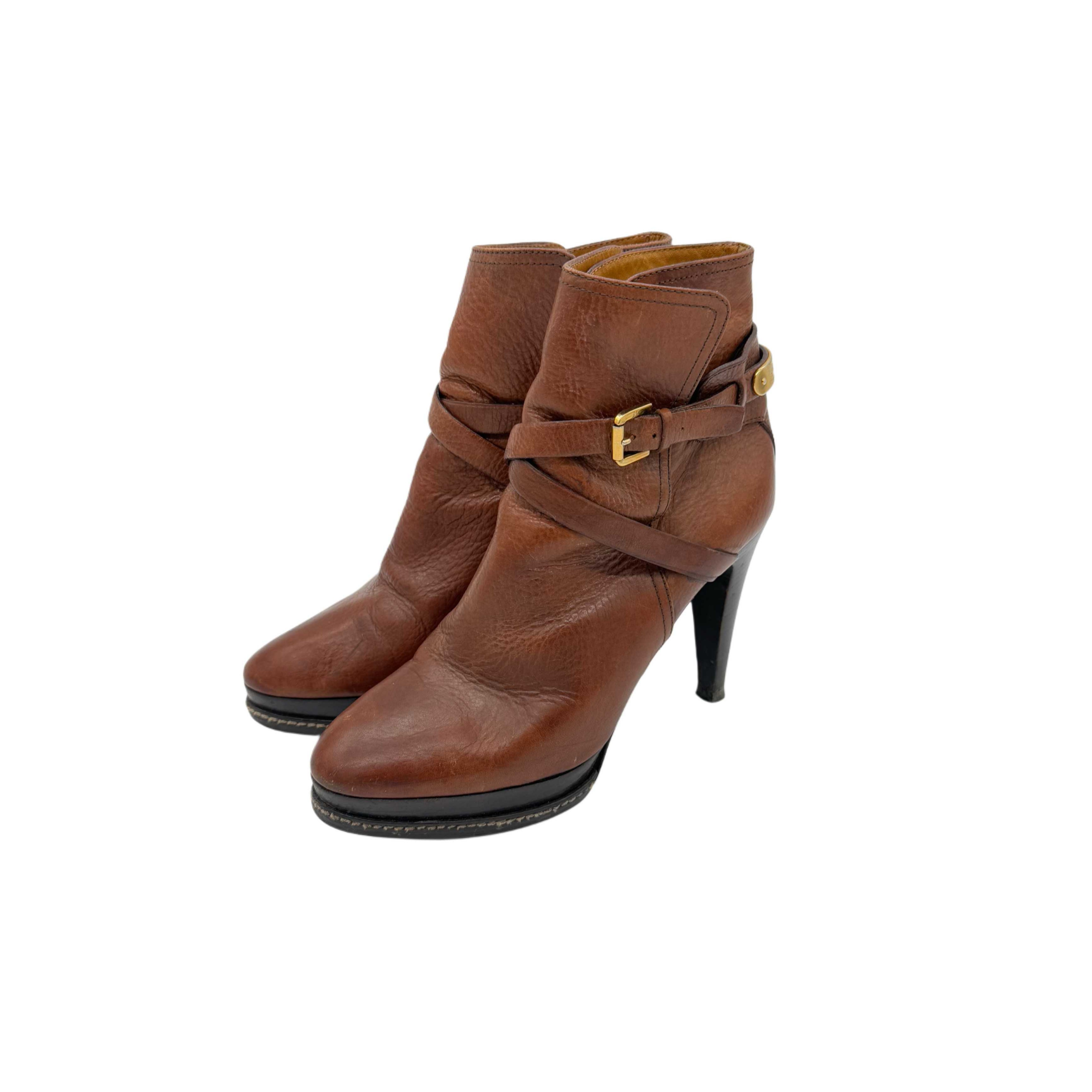 RALPH LAUREN BROWN HIGH HEEL BOOTS RALPH LAUREN BROWN HIGH HEEL BOOTS