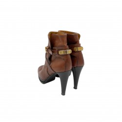 RALPH LAUREN BROWN HIGH HEEL BOOTS 
