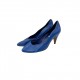 BLUE LEATHER HIGH HEELS VINTAGE BLUE LEATHER HIGH HEELS VINTAGE