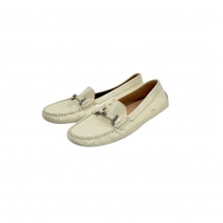 TOD'S WHITE MOCCASINS 