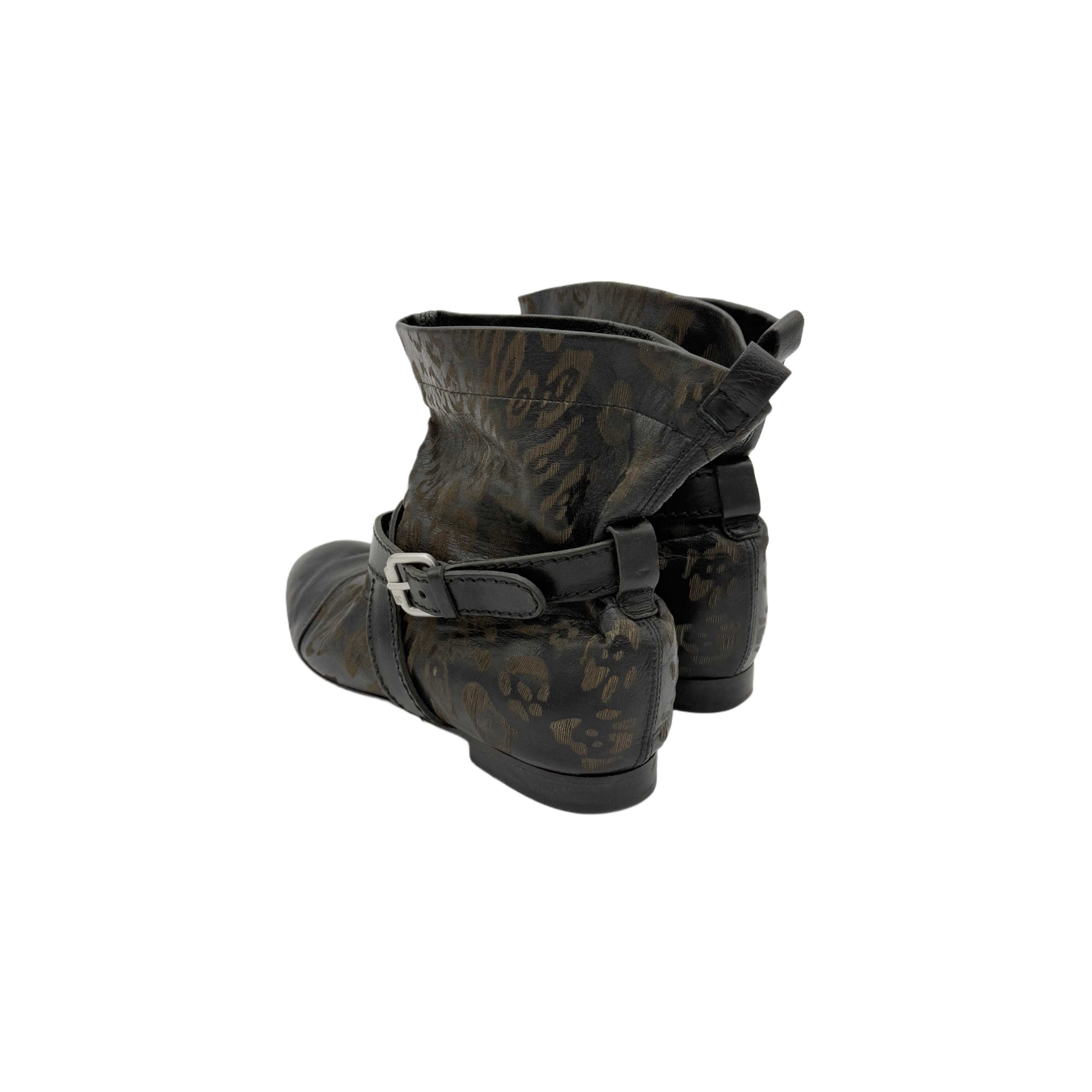 BLACK LEOPARD BOOTS VINTAGE BLACK LEOPARD BOOTS VINTAGE