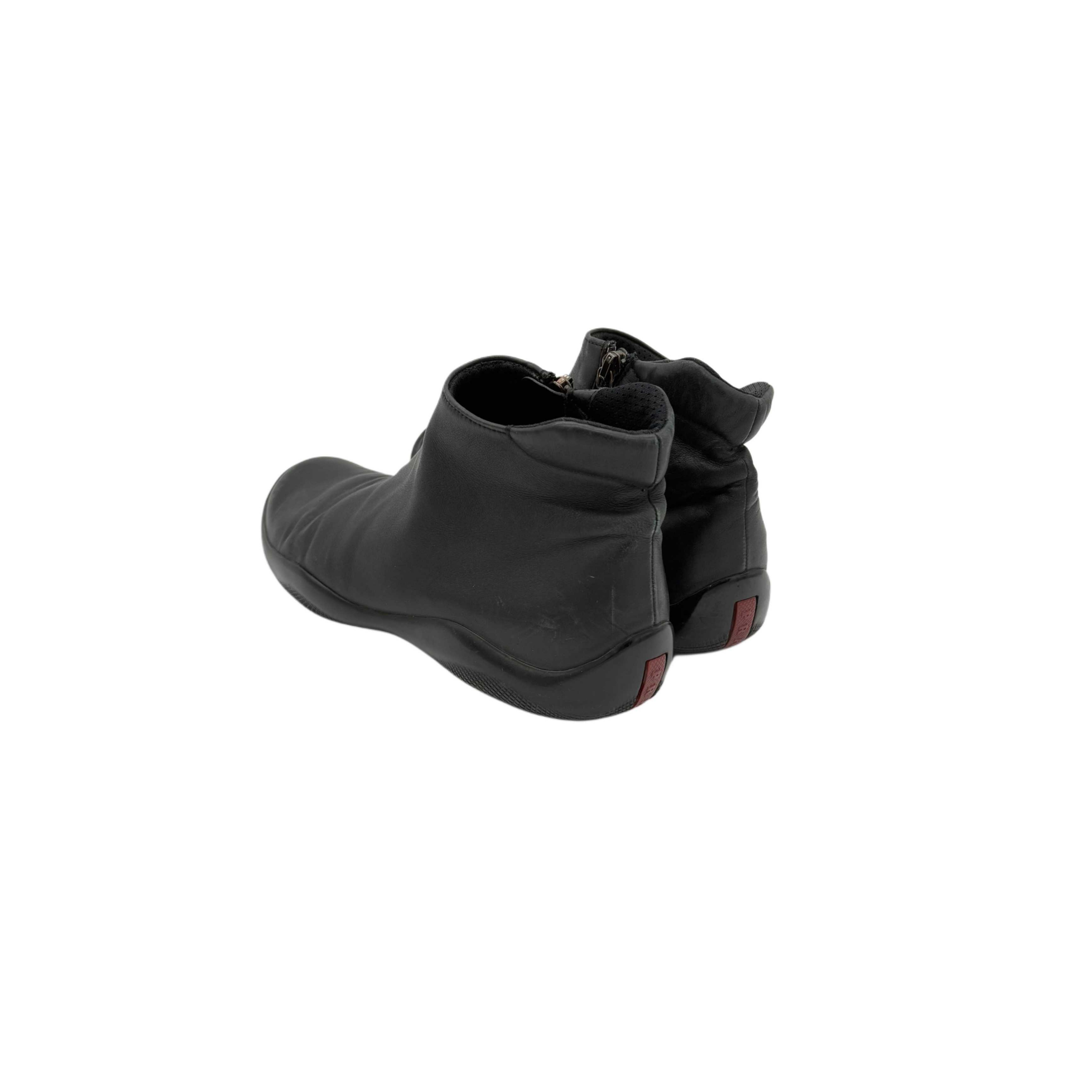 PRADA LEATHER BLACK BOOTS PRADA LEATHER BLACK BOOTS