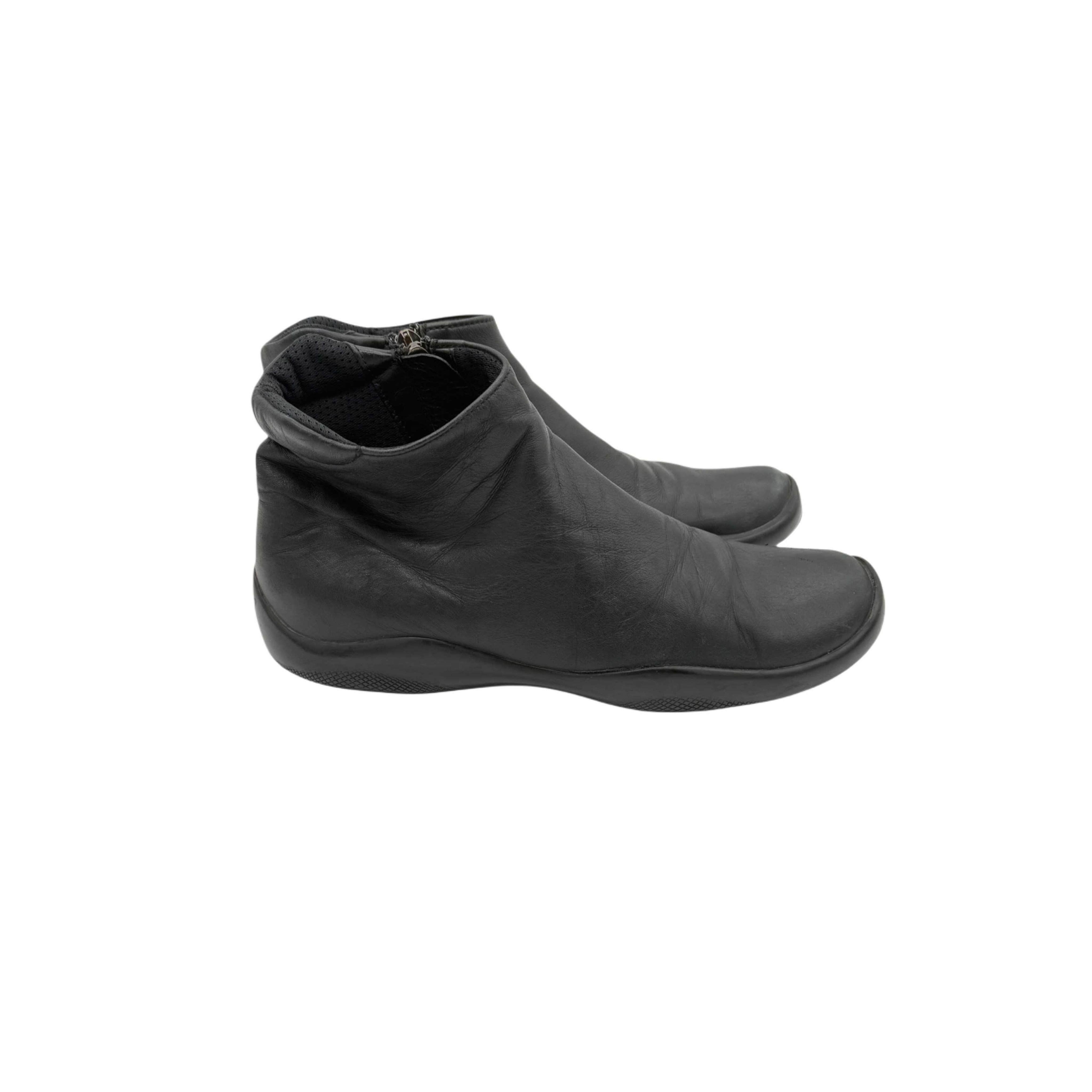 PRADA LEATHER BLACK BOOTS PRADA LEATHER BLACK BOOTS
