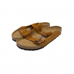 BIRKENSTOCK  BROWN TWO STRAPS FLAT SANDALS