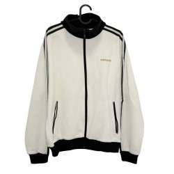 ADIDAS WHITE JACKET WITH BLACK STRAPS 