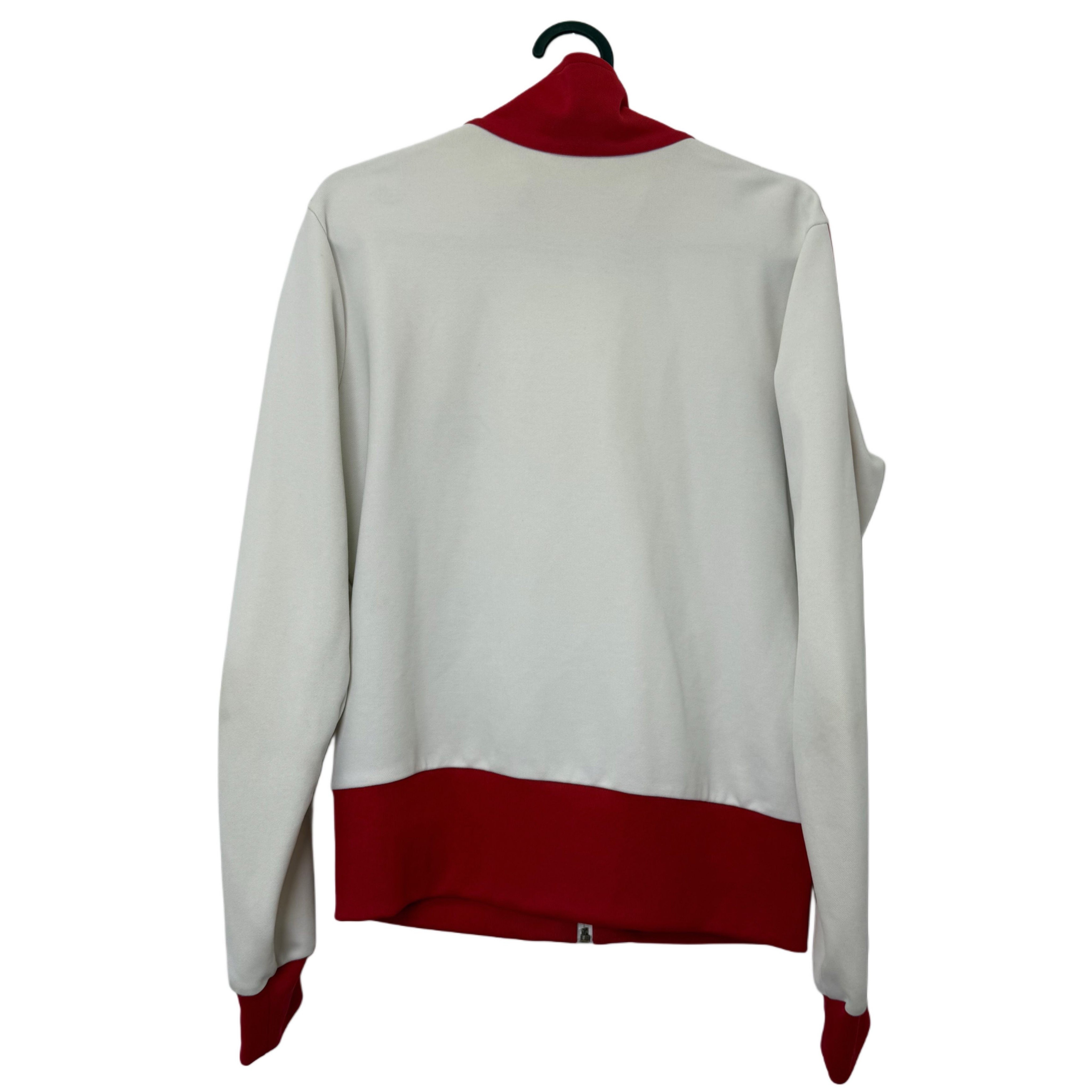 ADIDAS WHITE AND RED STRAPS JACKET ADIDAS WHITE AND RED STRAPS JACKET