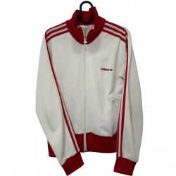 ADIDAS WHITE AND RED STRAPS JACKET
