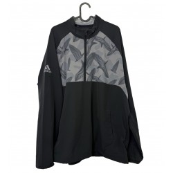 ADIDAS BLACK HALF ZIPPER 