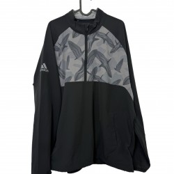 ADIDAS BLACK HALF ZIPPER 