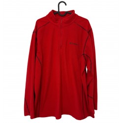 COLUMBIA RED HALF ZIPPER FLEECE 