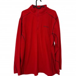 COLUMBIA RED HALF ZIPPER FLEECE 