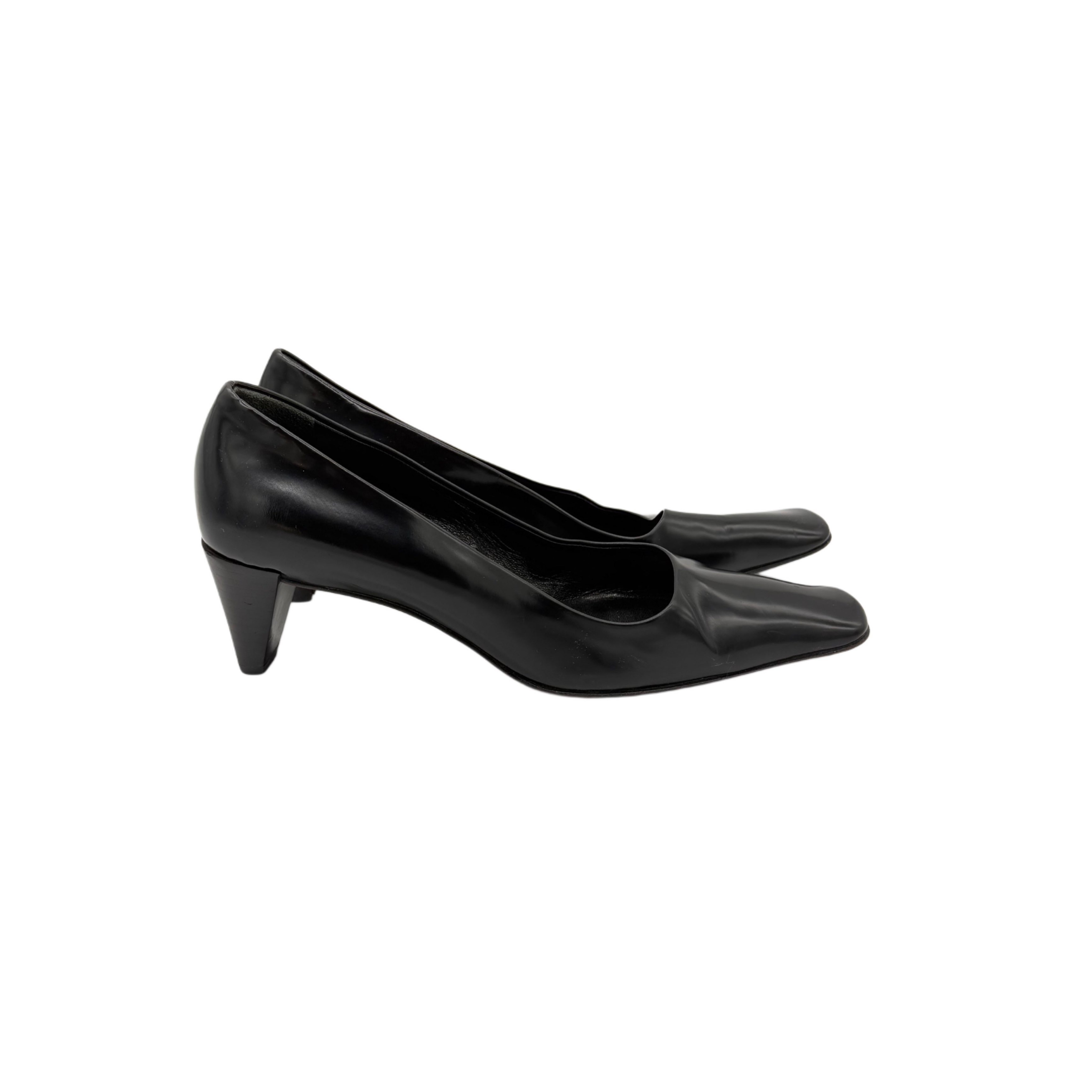 PRADA LEATHER HEELS BLACK PRADA LEATHER HEELS BLACK