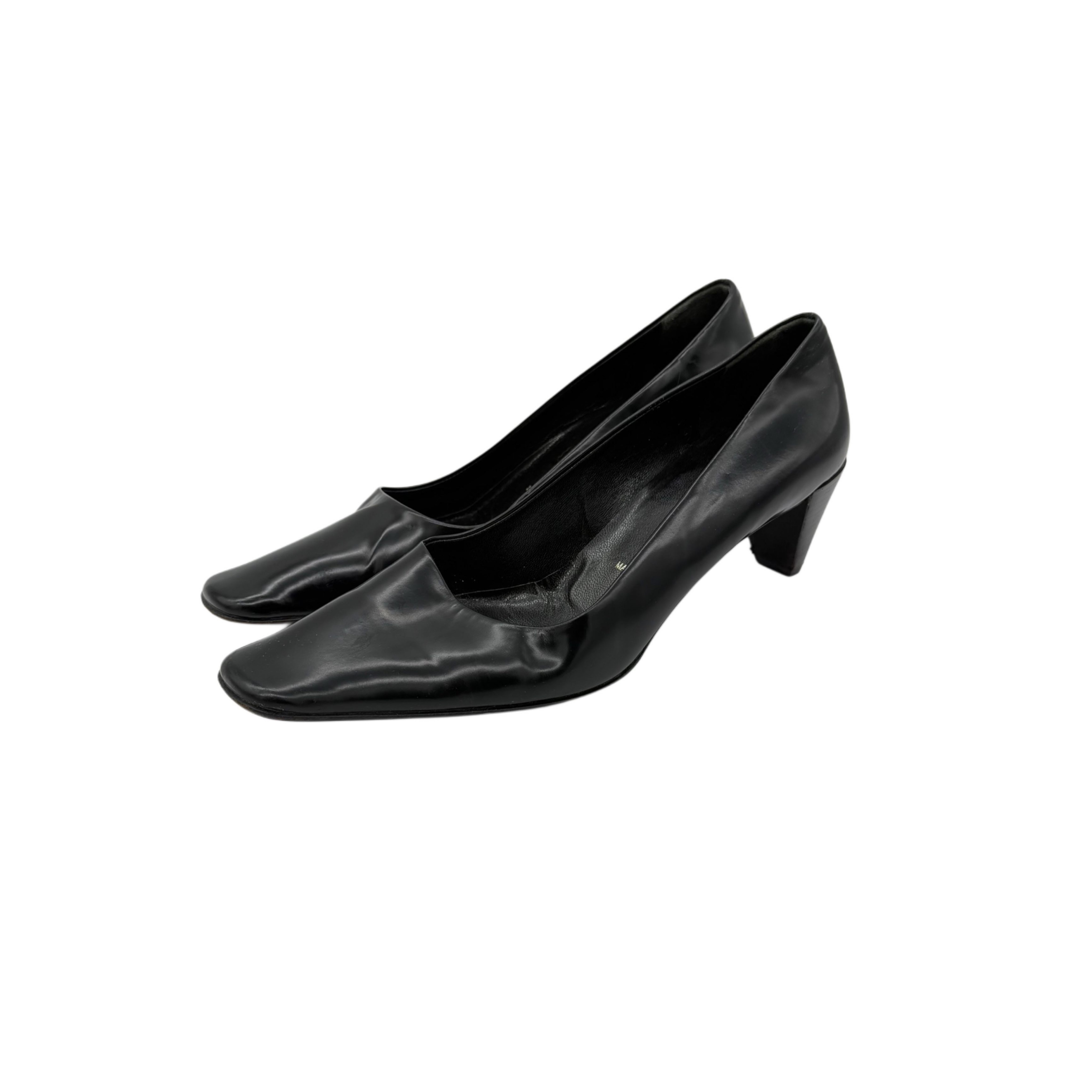 PRADA LEATHER HEELS BLACK PRADA LEATHER HEELS BLACK