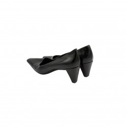 PRADA LEATHER HEELS BLACK
